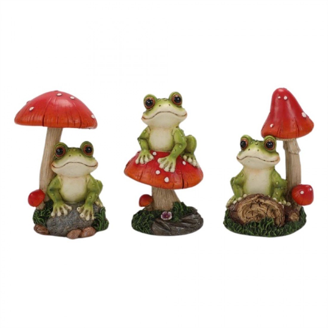 Resin Frog w/Mushroom