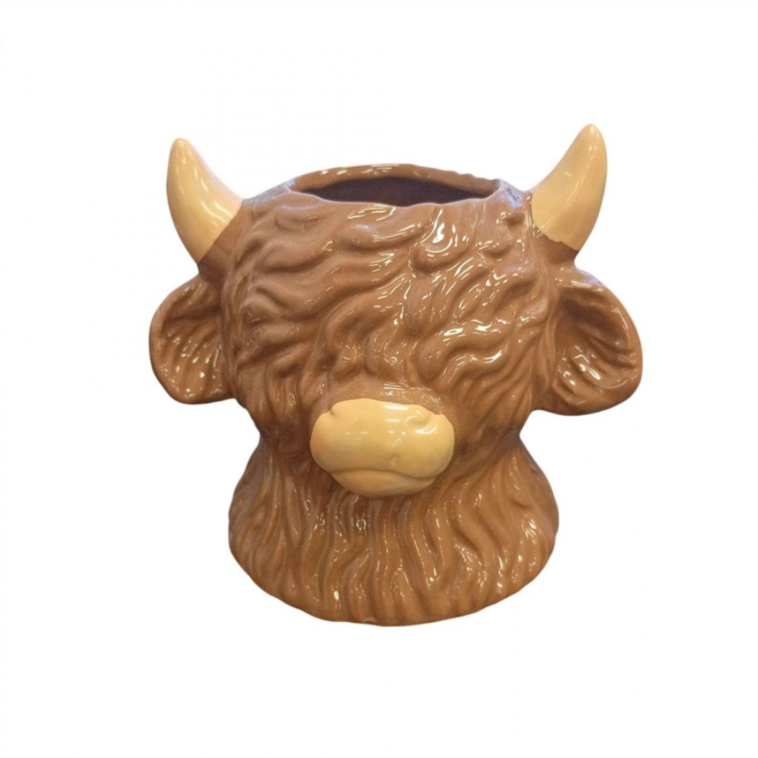 Ceramic Yak Highland Cow Pot Planter