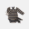 Baby Boys Freddie Polo Romper | Olive Stripe