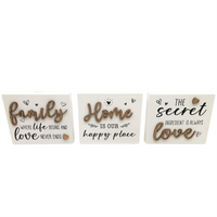 Family, Home, Love Wooden Plaques