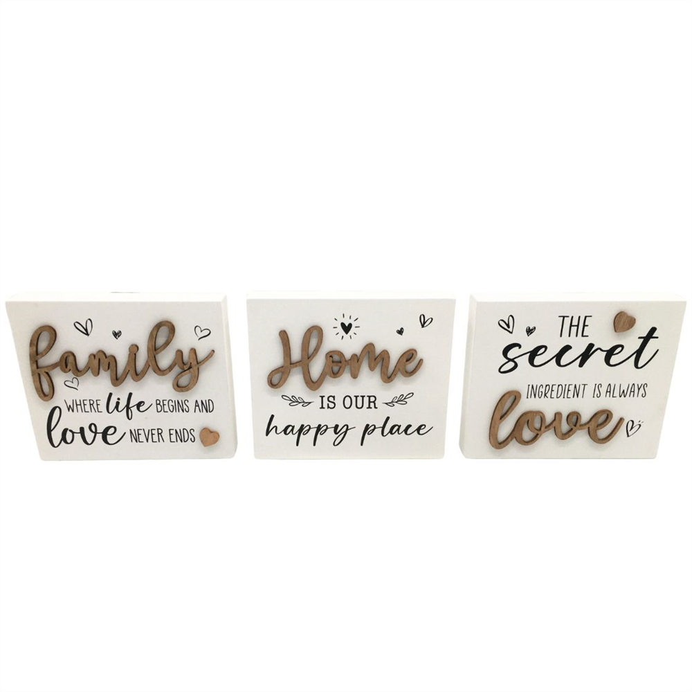 Family, Home, Love Wooden Plaques