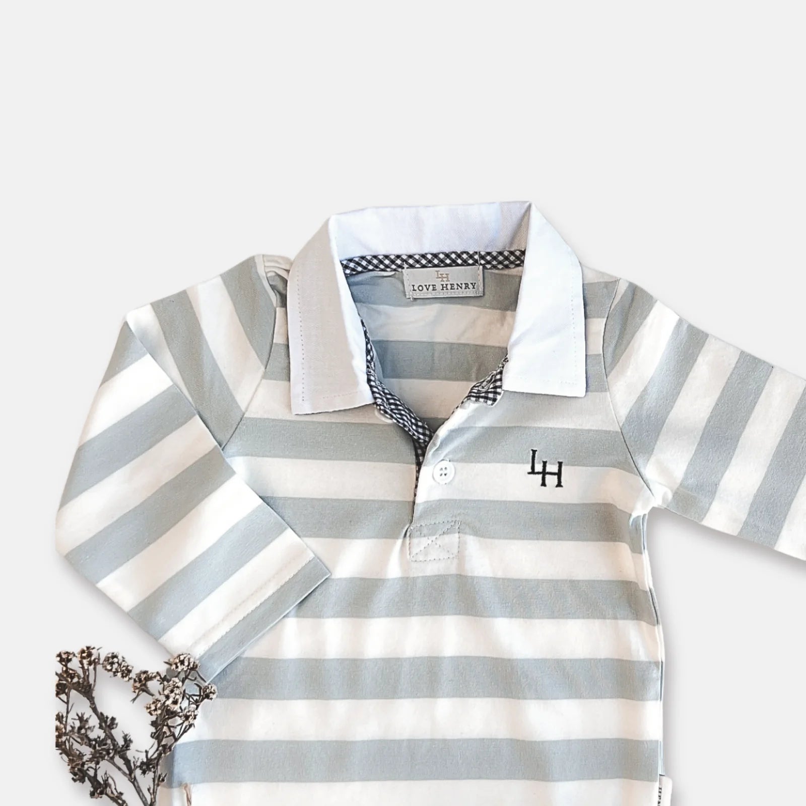 Baby Boys Freddie Polo Romper | Blue Stripe