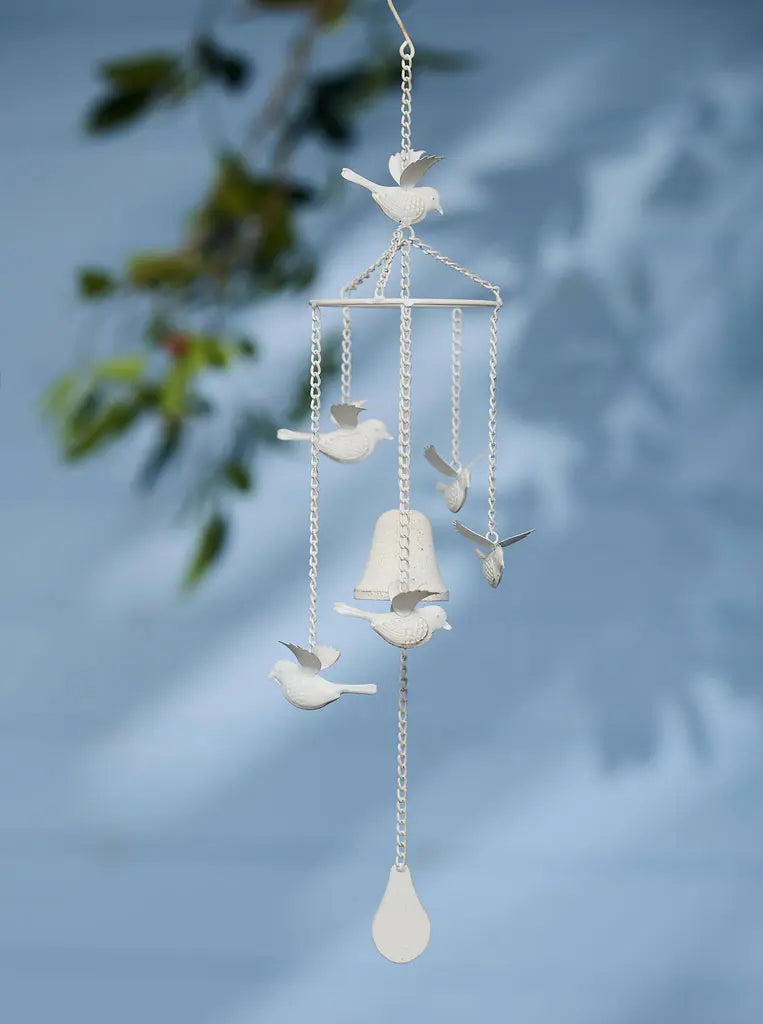 Wind Chime Cast Iron White