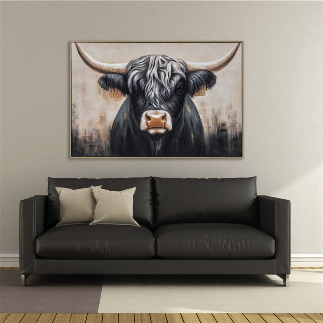 Highland Majesty Hand Painted Canvas Print in Frame