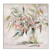 Gum Blossom Beauty Hand Painted Canvas Print in Frame