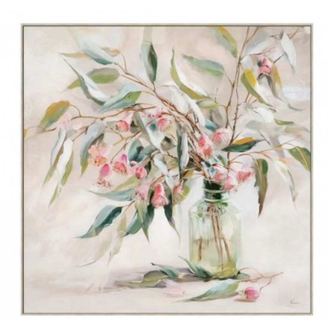 Gum Blossom Beauty Hand Painted Canvas Print in Frame