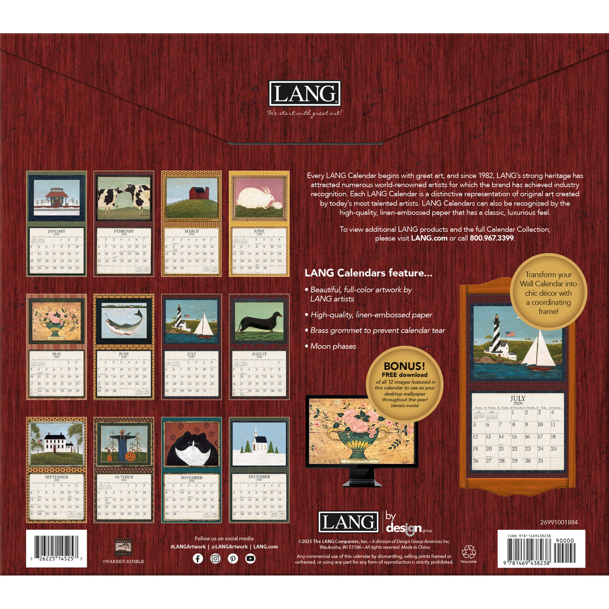 Warren Kimble 2026 | Wall Calendar