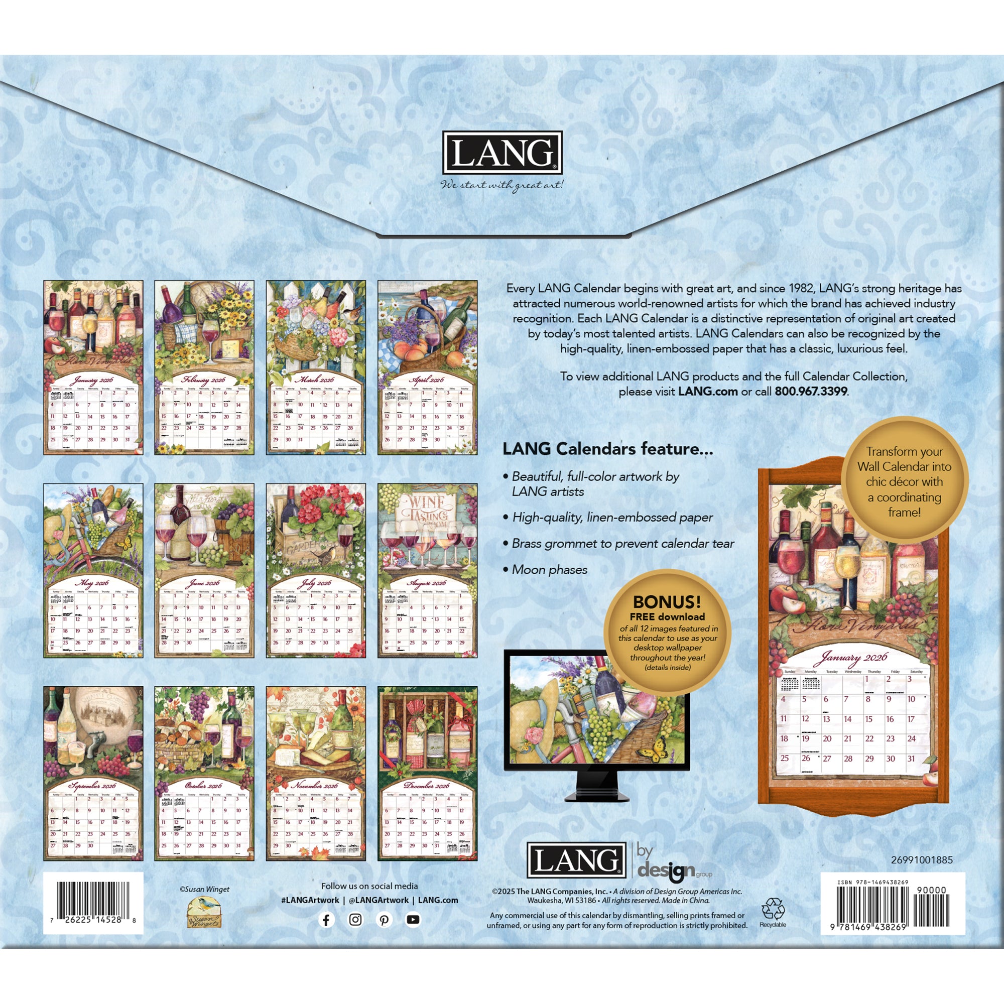 Wine Country 2026 | Wall Calendar