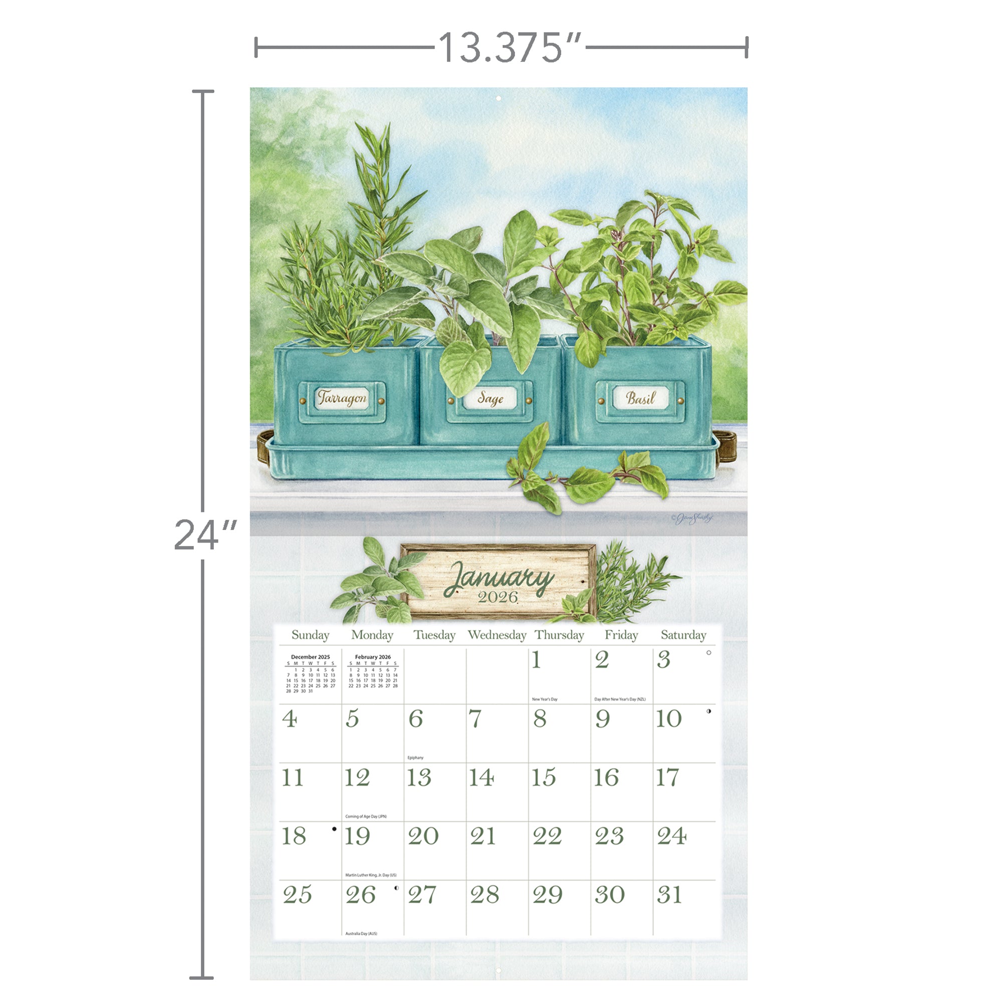 Herb Garden 2026 | Wall Calendar