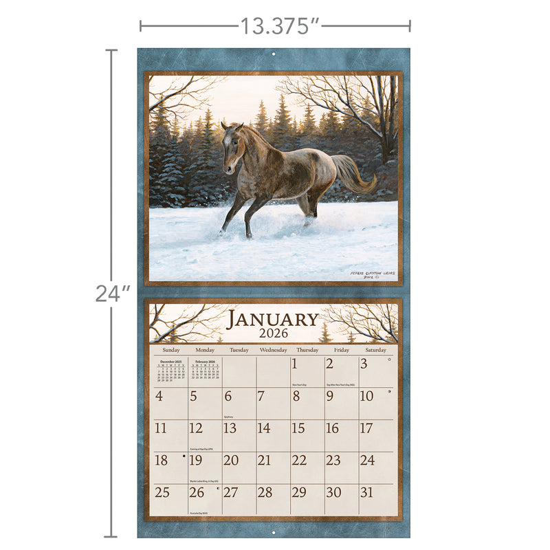 Horses In The Mist 2026 | Wall Calendar