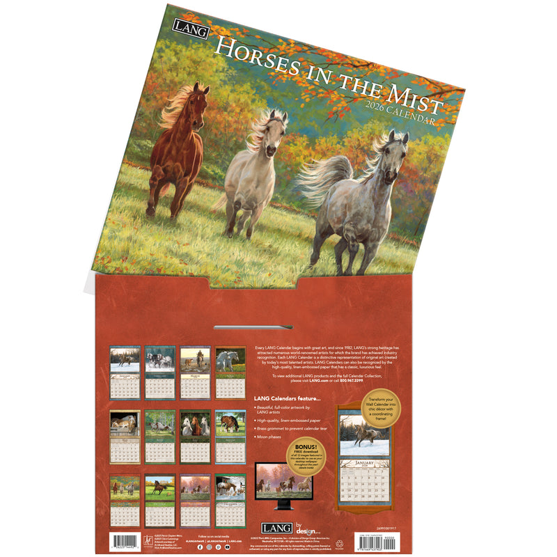 Horses In The Mist 2026 | Wall Calendar