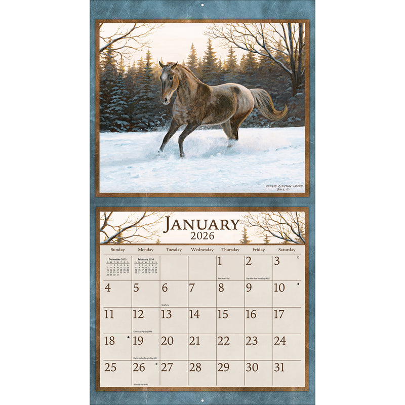 Horses In The Mist 2026 | Wall Calendar