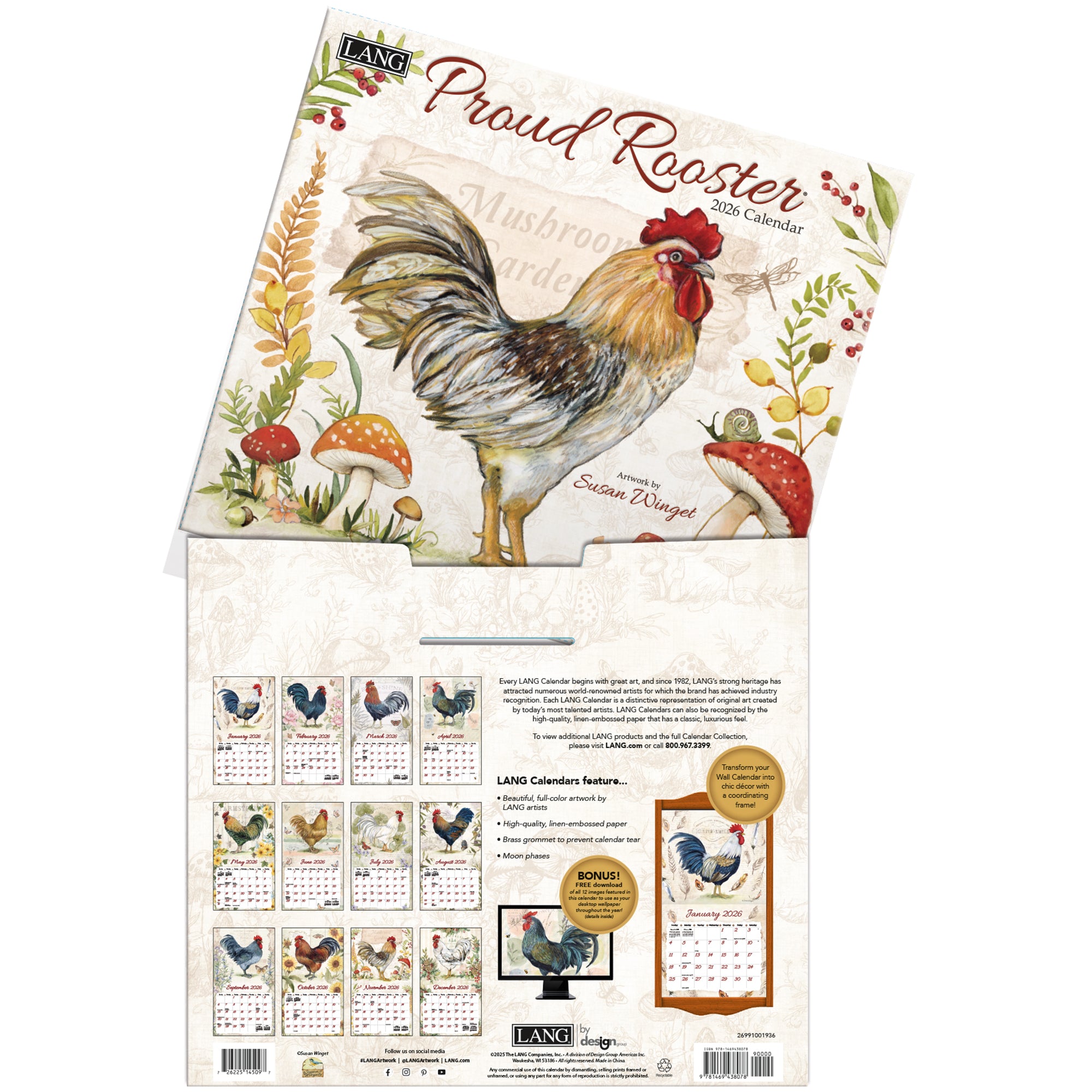 Proud Rooster 2026 | Wall Calendar