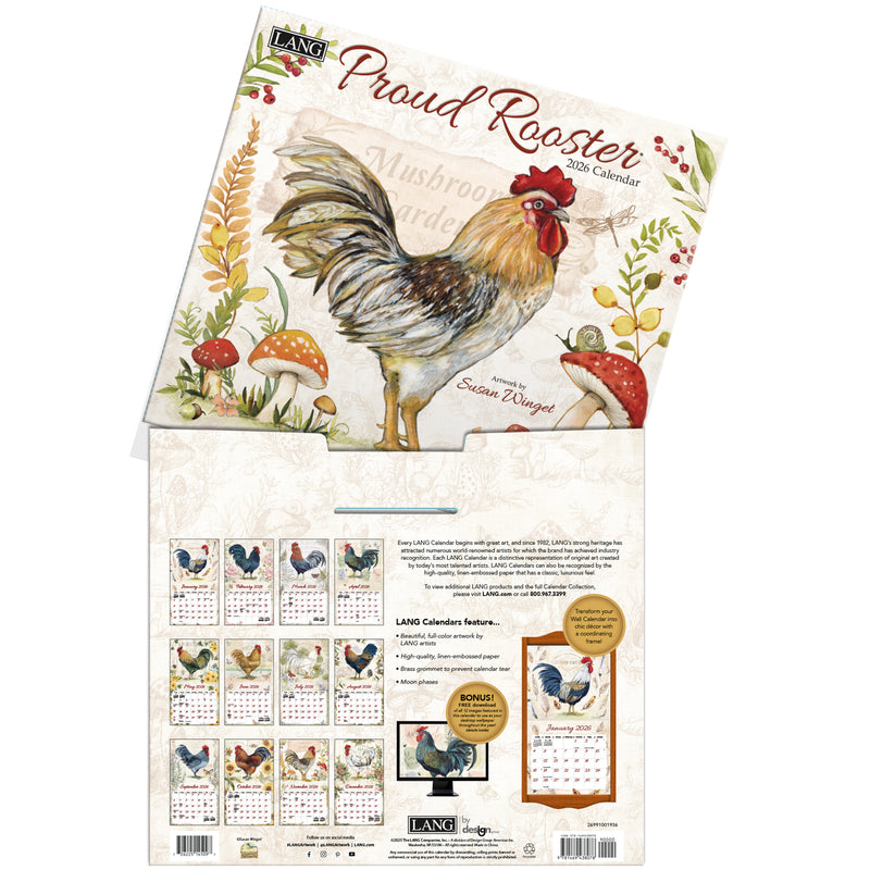Proud Rooster 2026 | Wall Calendar