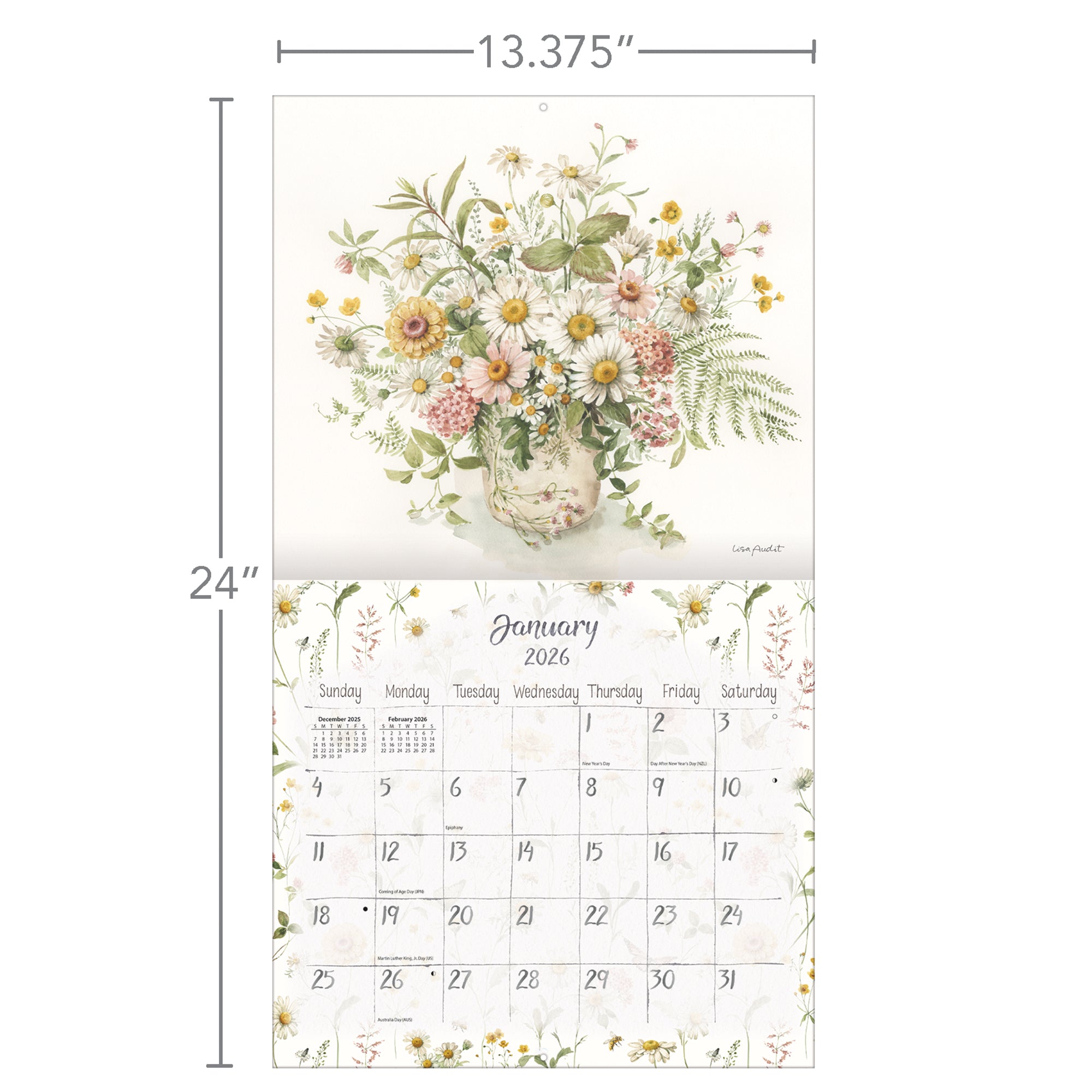Watercolor Seasons 2026 | Wall Calendar