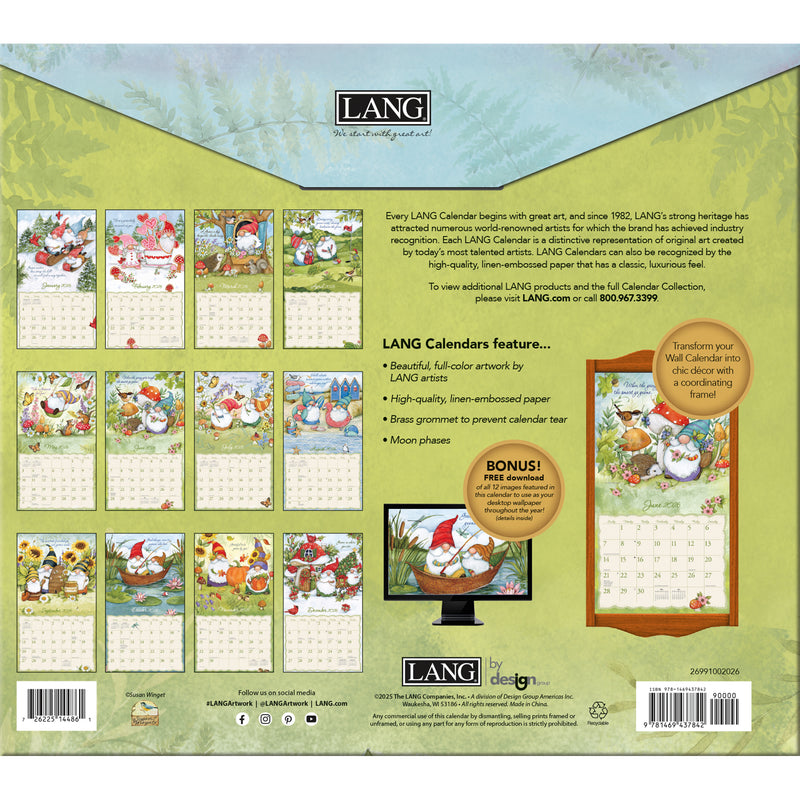 Gnome Sweet Gnome 2026 | Wall Calendar