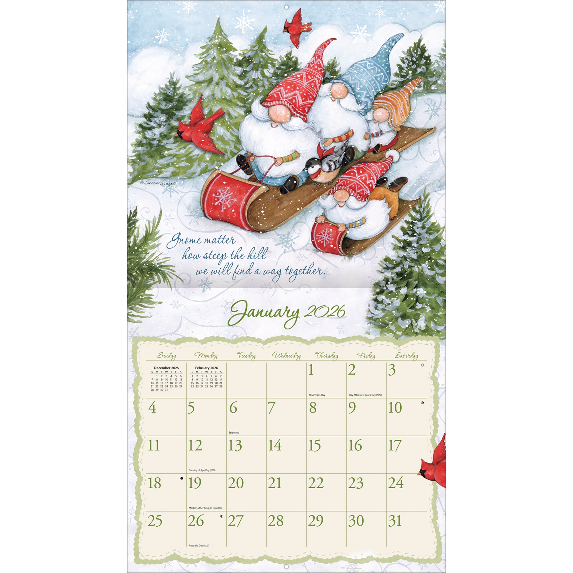Gnome Sweet Gnome 2026 | Wall Calendar