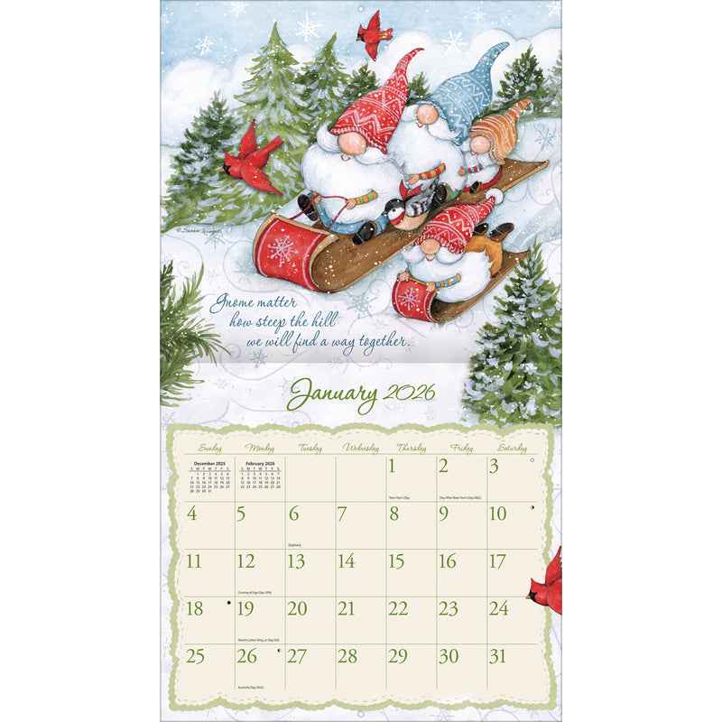 Gnome Sweet Gnome 2026 | Wall Calendar