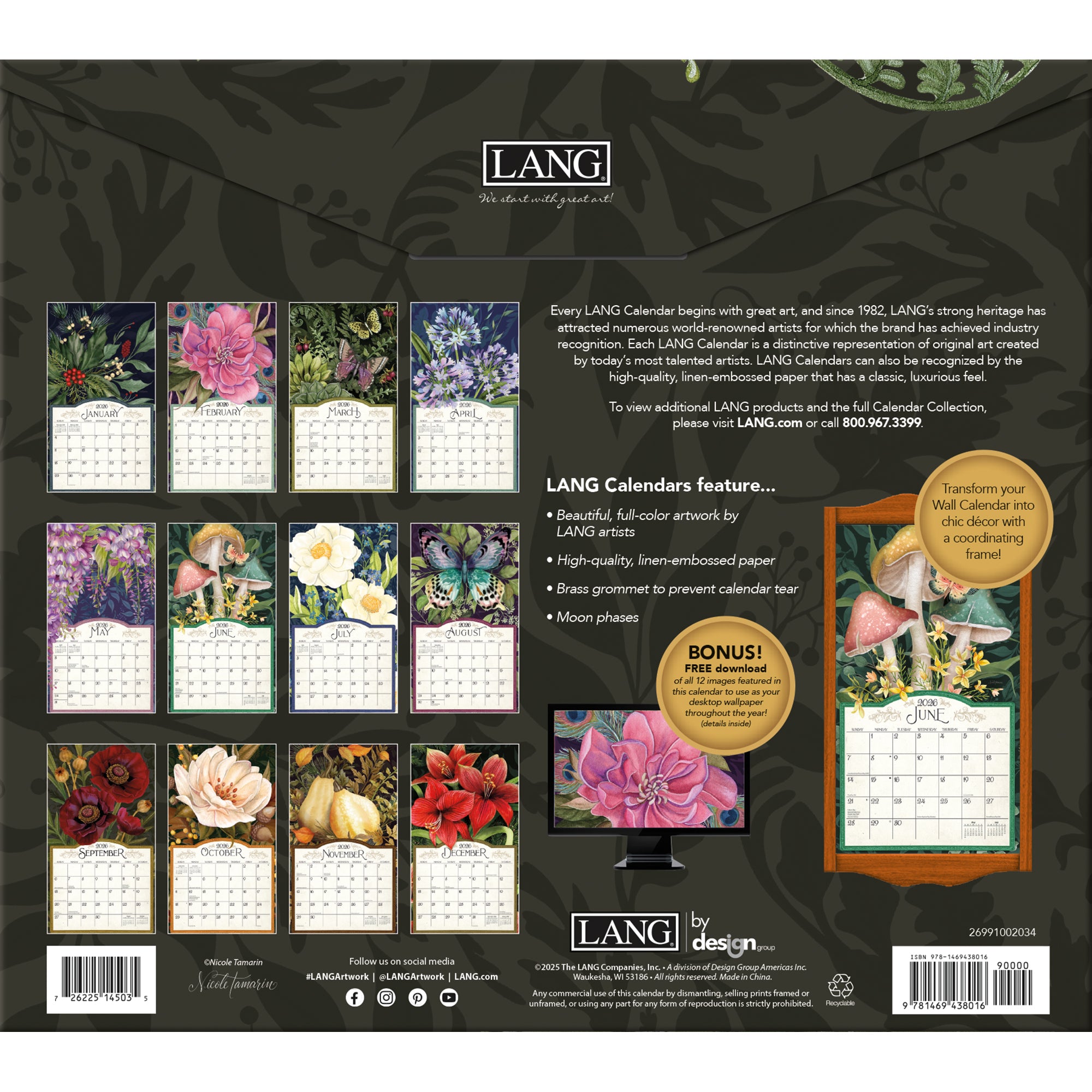 Midnight Garden 2026 | Wall Calendar