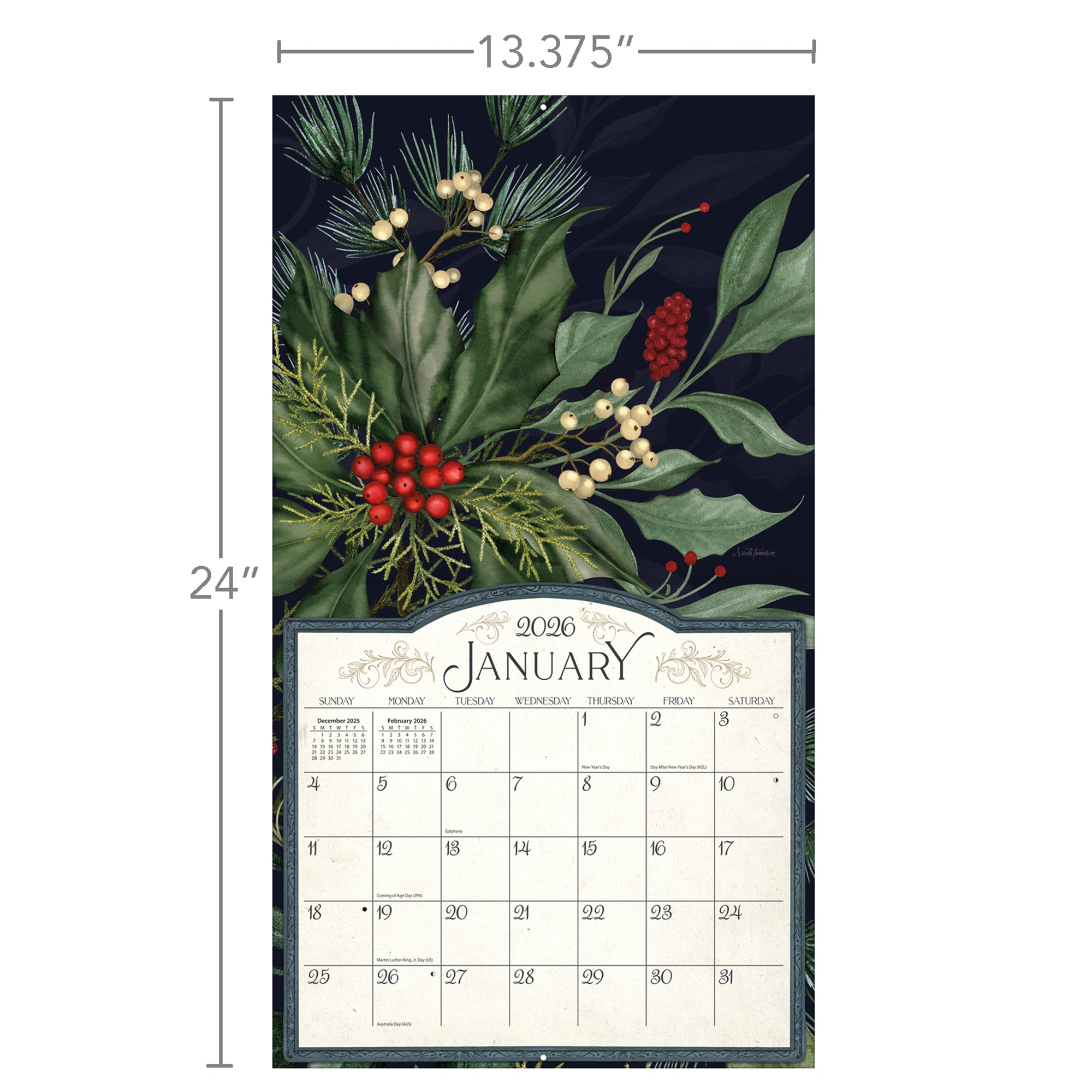 Midnight Garden 2026 | Wall Calendar