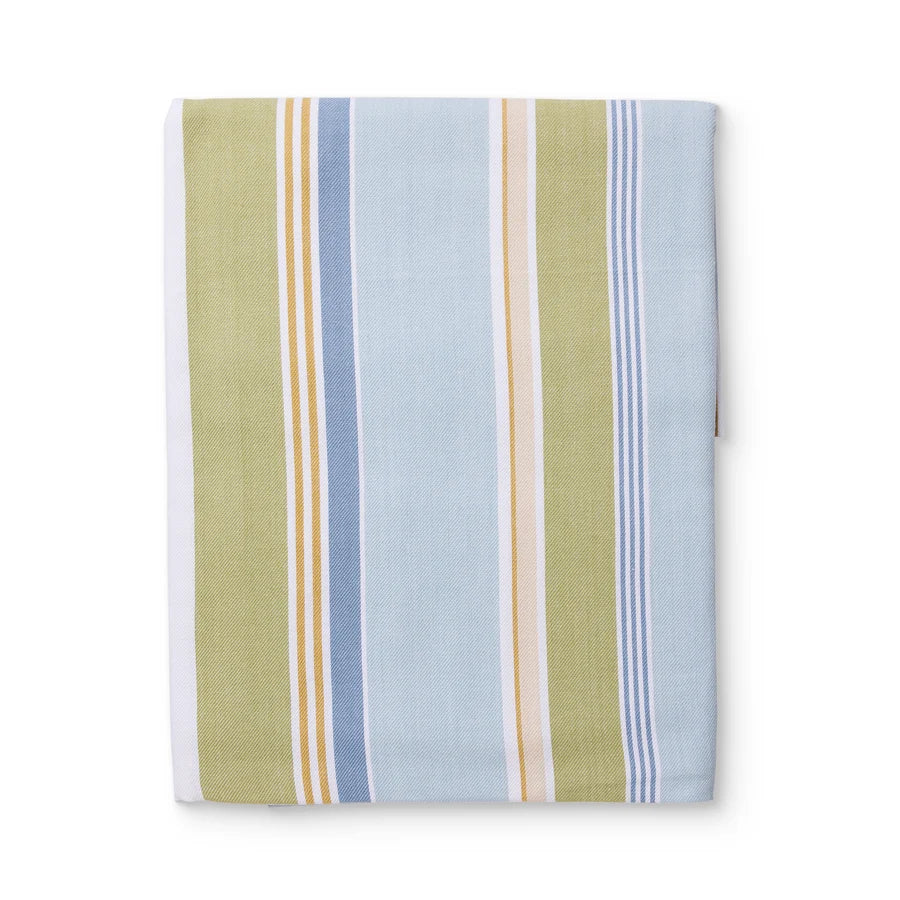 Fairhaven Blue/Green Stripe Tablecloth