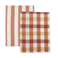 Waffle Terracotta Teatowel Pack 2