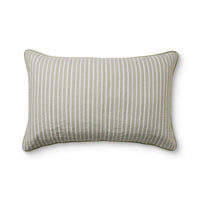 Sinclair Green Stripe Quilted Pillow Case Set 2