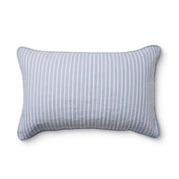 Sinclair Blue Stripe Quilted Pillow Case Set 2