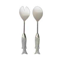 Seychelles Silver Fish Salad Server Set