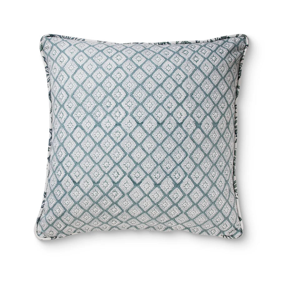 Anthea Blue Block Print Cushion