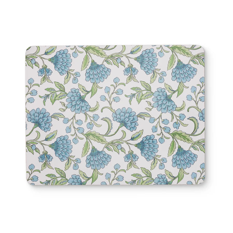 Georgia Blue Rectangle Hard Placemat Set 4