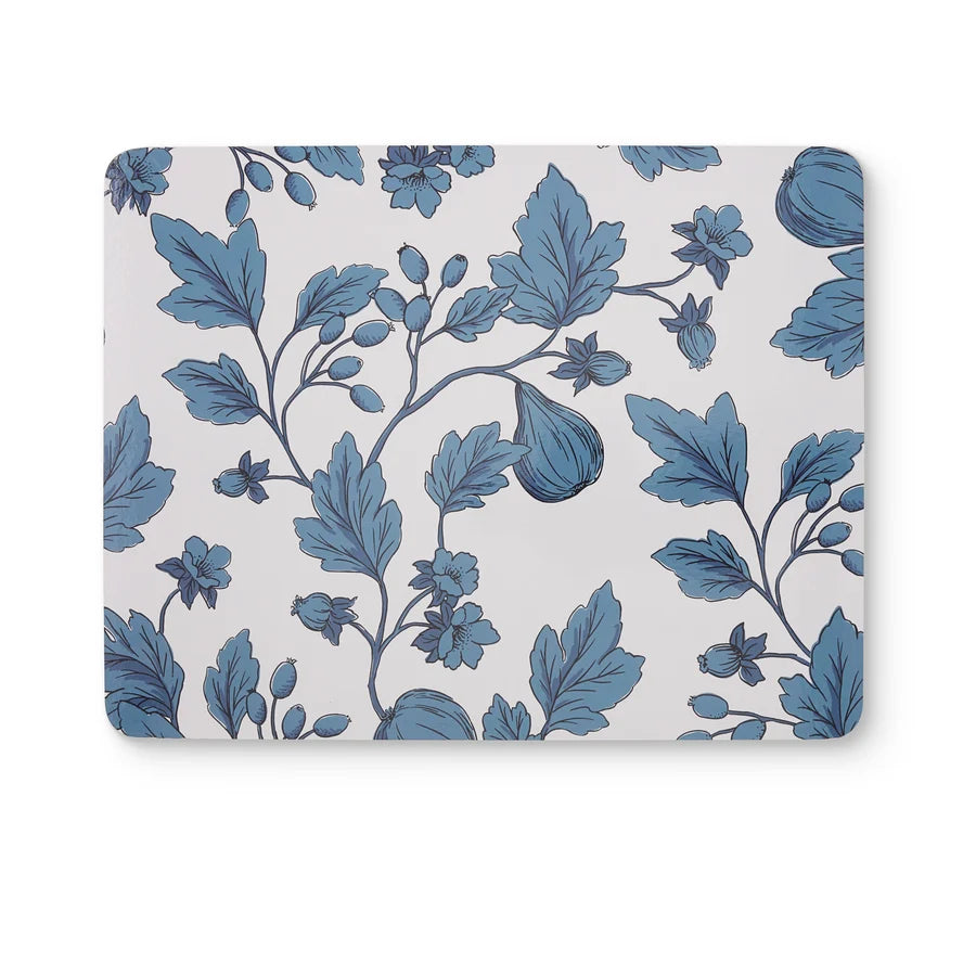 Morgan Blue Rectangle Hard Placemat Set 4