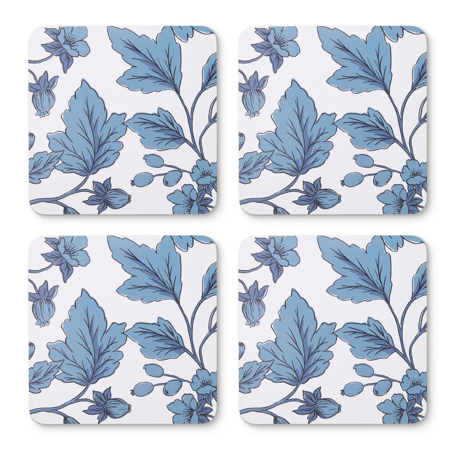Morgan Blue Square Hard Coaster Set 4