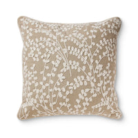 Maidenhair Fern White Embroidered Cushion