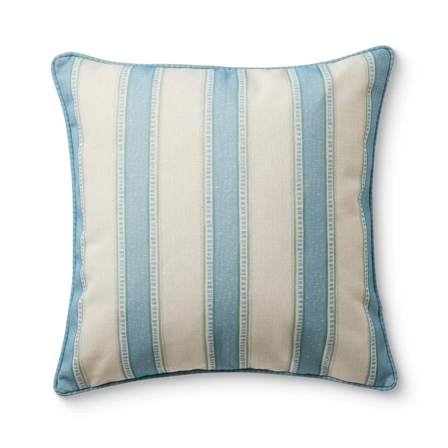 Sailor Ocean Blue Stripe Reversible Outdoor Cushion