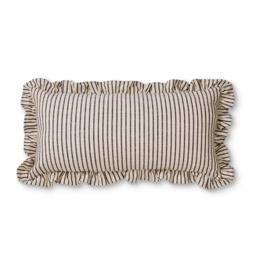 Ruffles Black/Natural Stripe Cushion