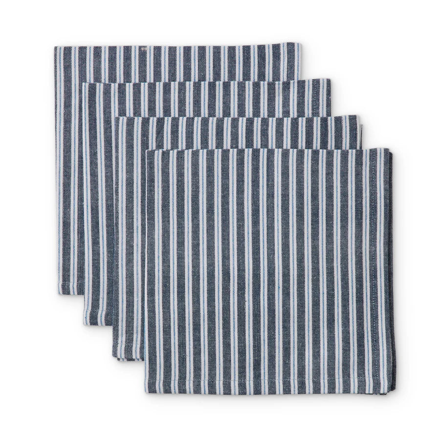 Samara Stripe Dark Blue Napkin Set 4