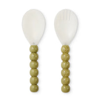 Bobble Green/White Resin Salad Server Set