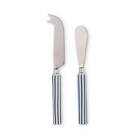 Clyde Stripe Blue/White Cheese Knife Set