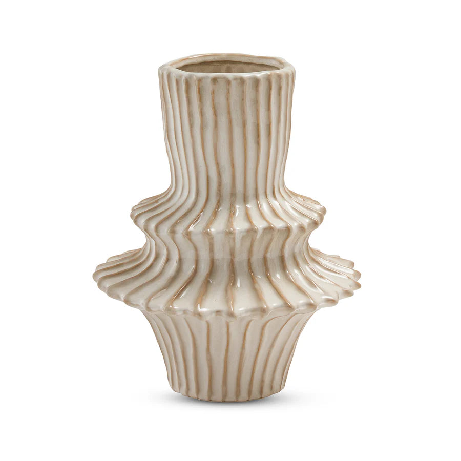 Ridge Natural Glazed Vase