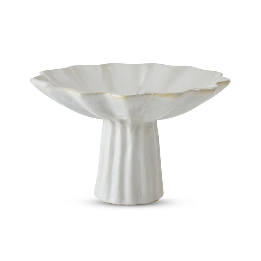 Carey Reactive Ivory High Footed Bowl