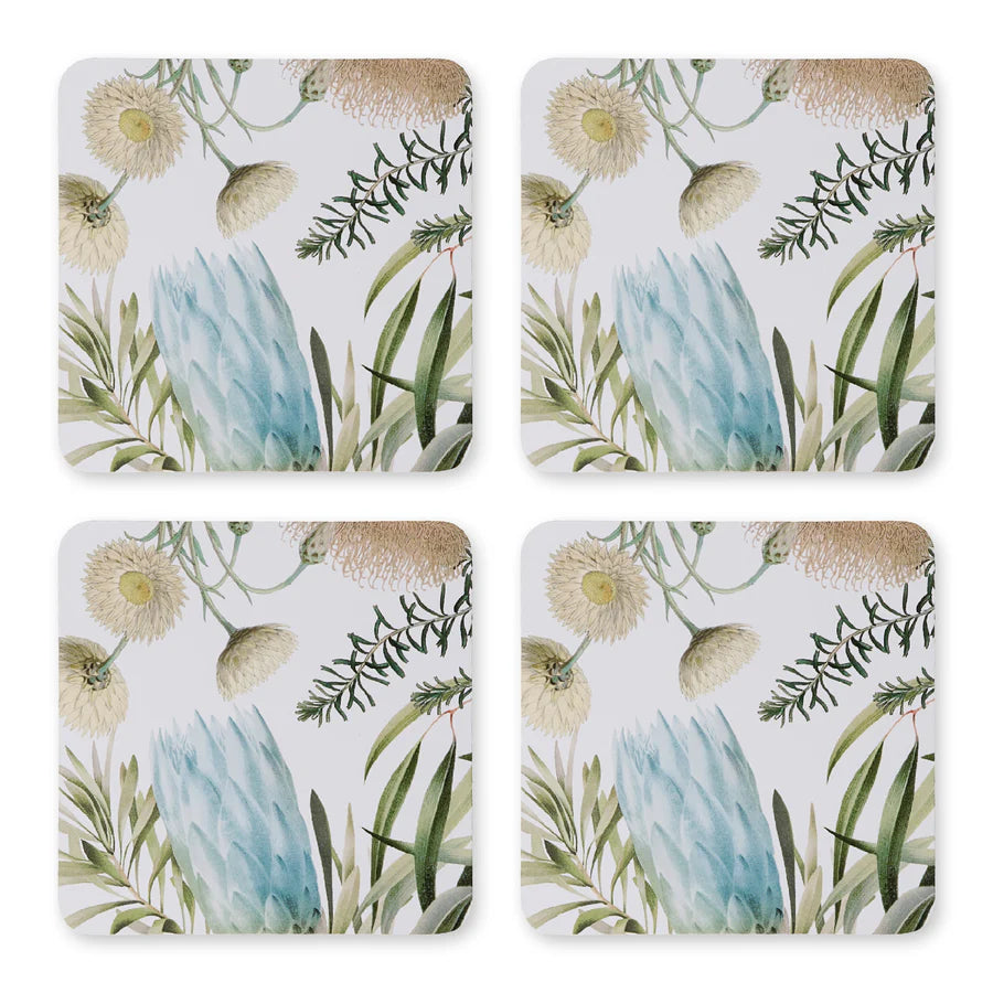 Native Garden Square Hard Coaster Set 4
