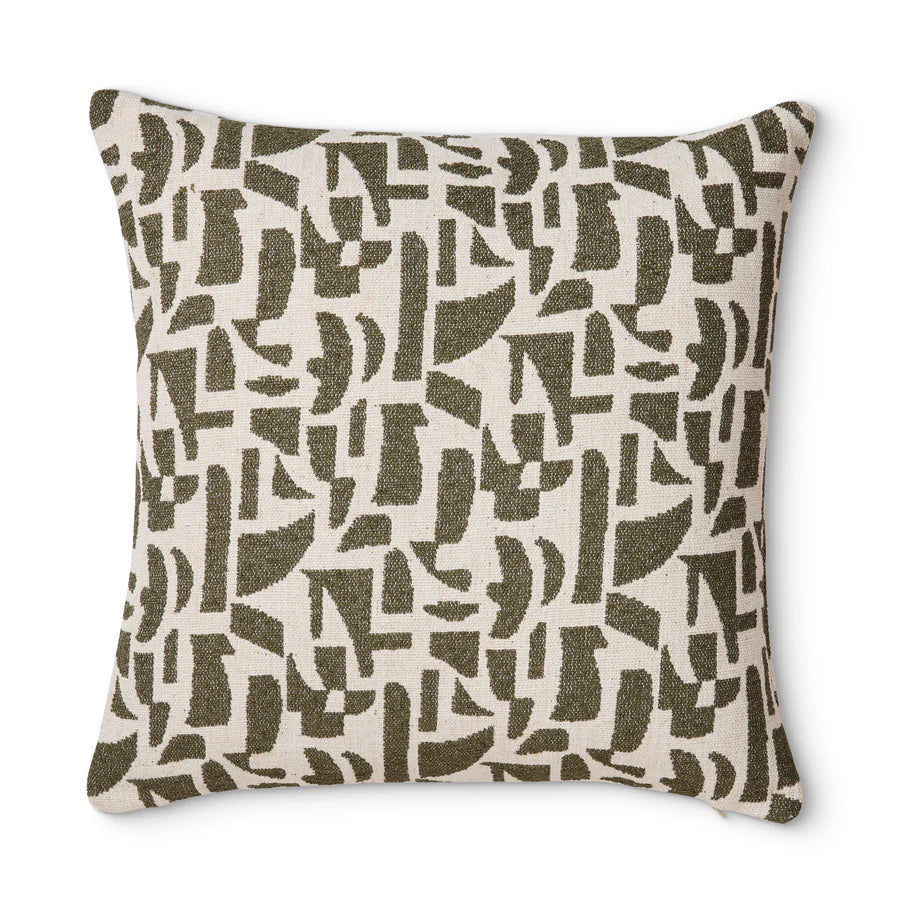Metro Olive Jacquard Cushion