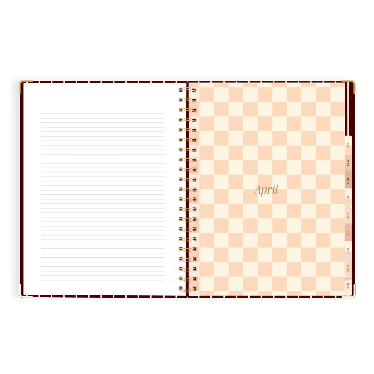2027 A4 Academic Vertical Planner | Merlot Pinstripe