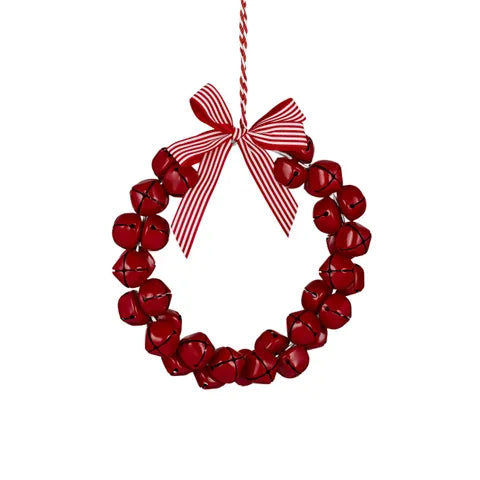 Bell/Bow Wreath Metal | Red