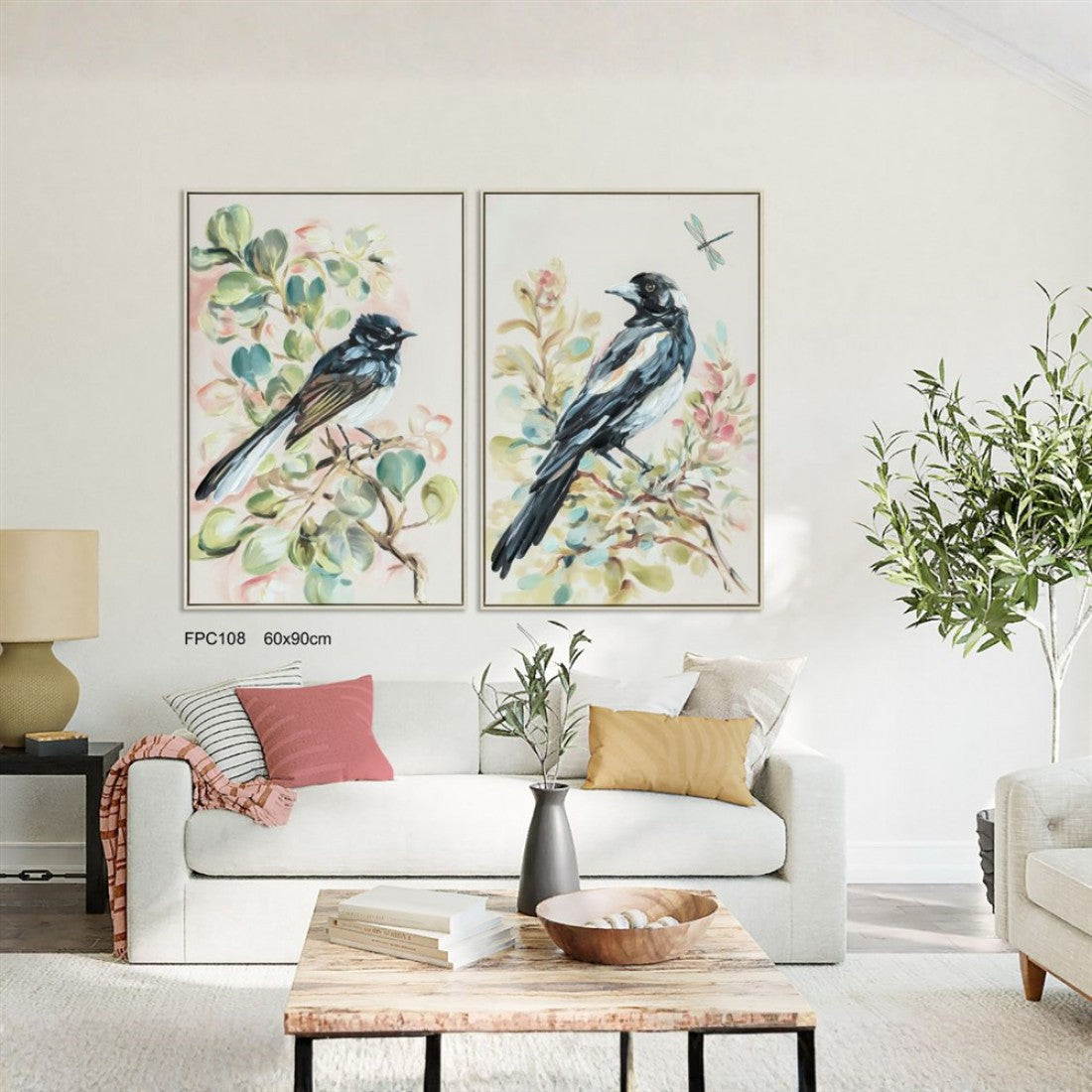 Australian Native Birdlife Hand Painted Print with Frame