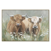 Highland Pair Hand Painted Canvas Print
