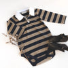 Baby Boys Freddie Polo Romper | Olive Stripe