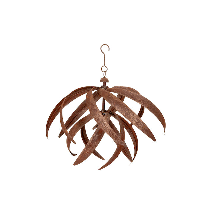 Lotus Windspinner Hanging Rust