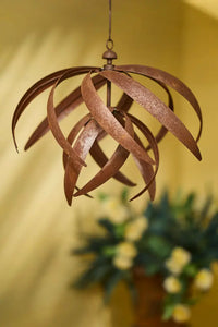 Lotus Windspinner Hanging Rust